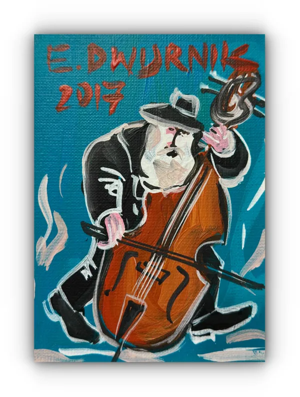 DWURNIK Edward - Kontrabasista 2017 r. - Obraz Płótno - obrazek 2
