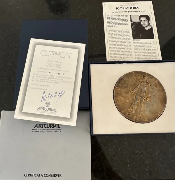 MITORAJ Igor - Rzeźba -  Articulations - Medal - Pudełko - Certyfikat