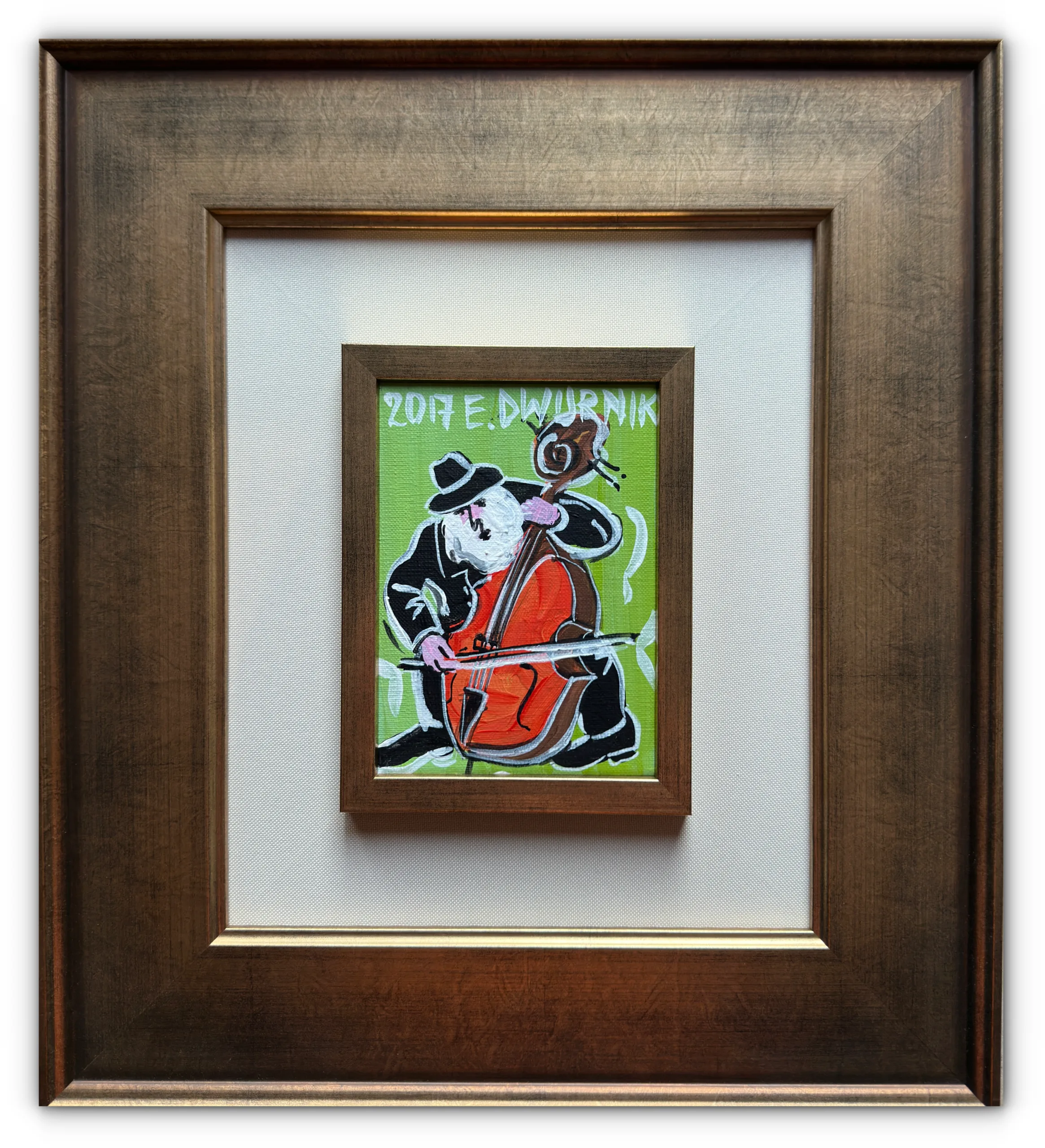 DWURNIK Edward – Obraz na płótnie – Kontrabasista – 2017