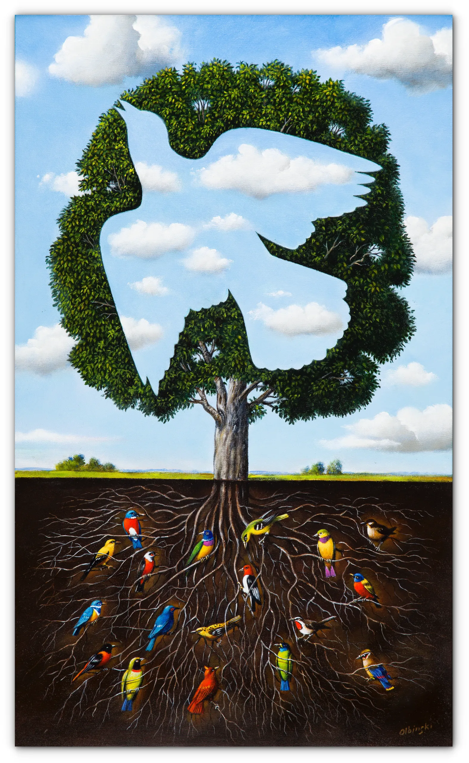 OLBIŃSKI Rafał – Obraz na płótnie – Pamięć minionego lata – 2000 r.